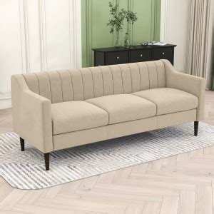 ARRA Beetle Quilted Back Three Seater Sofa With 3 Years Warranty Fabric ...