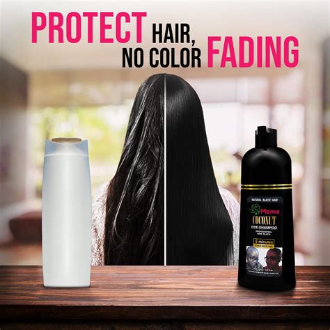 Meme - Coconut Oil Black Hair Dye Shampoo - 16.9 Fl. Oz, No Fade Hair ...