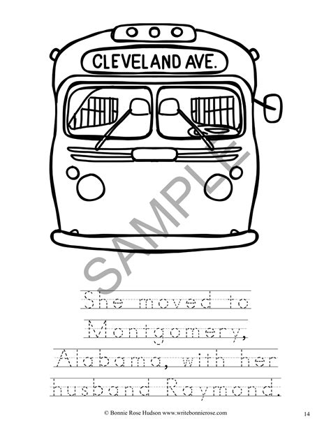 Rosa Parks Bus Coloring Page
