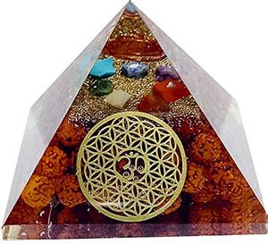 PPJ RUDRAKSH AND BLACK TOURMALINE STONE ORGONE VASTU PYRAMID WITH ...