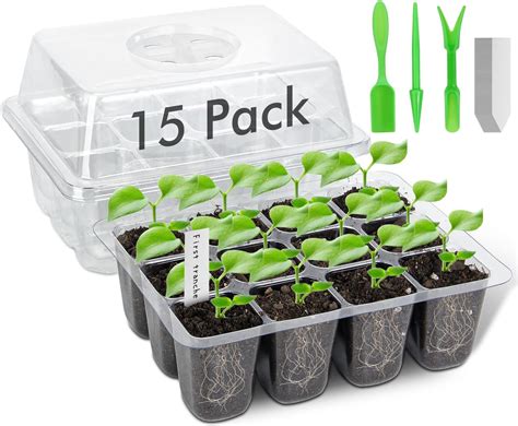 Amazon.com : Ziliny 40 Pack 480 Cells Seed Starter Tray with Dome Seed ...