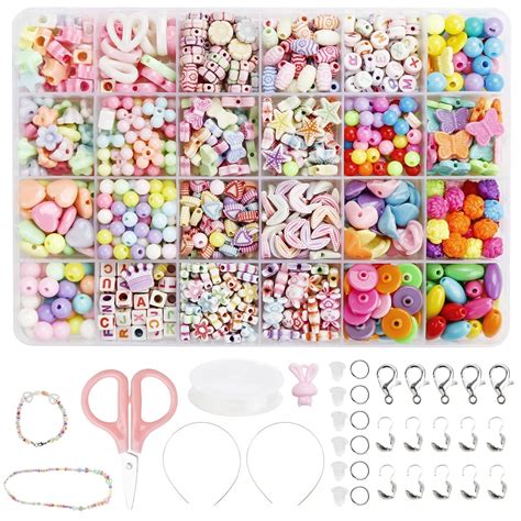 MATSON Plastic Beads for Kids Crafts Children's Jewelry Making Kit DIY ...