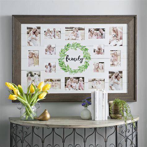 Frame your family in stylish shiplap. | Collage frames, Family collage frame, Family picture frames