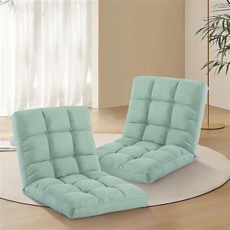 Floor Chair with Back Support Folding Chair with 6 Adjustable Position ...