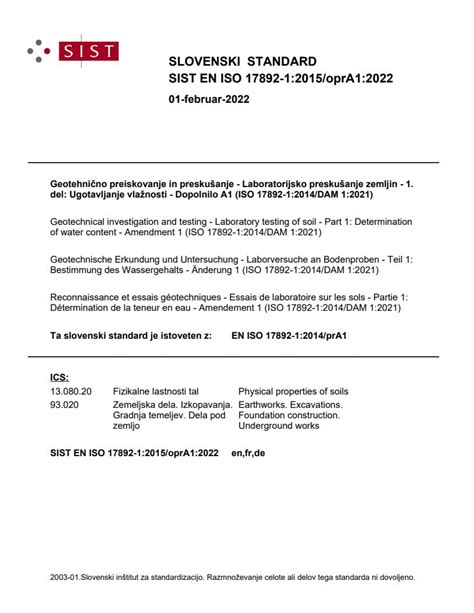 ISO 17892-4:2016 - Geotechnical investigation and testing — Laboratory ...