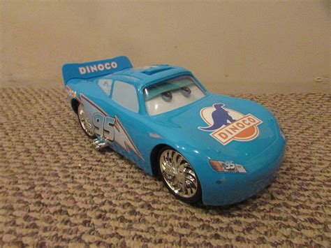Disney Lightning Mcqueen Blue Dinoco Car Lights up and Talks 14" | #1860870414