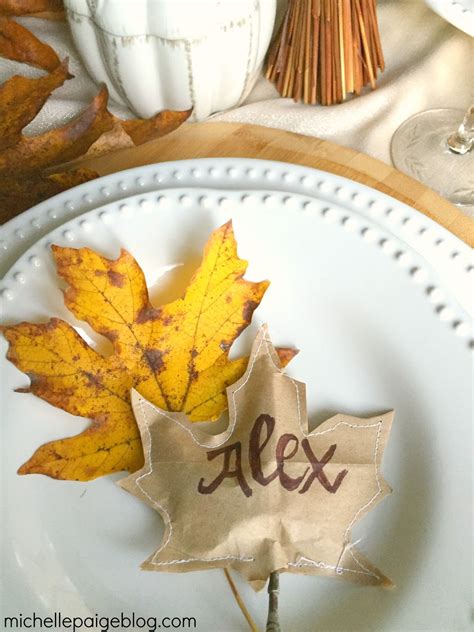 michelle paige blogs: Paper Sack Leaves for the Thanksgiving Table