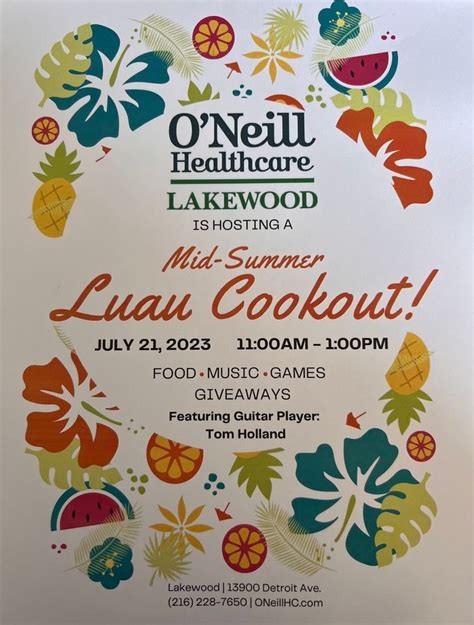 Mid-Summer Luau, O'Neill Healthcare Lakewood, 21 July 2023 | AllEvents.in