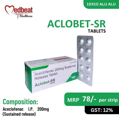 Pharmaceutical Tablets 2 - Aceclofenac Sustained Release Tablets 200 Mg ...