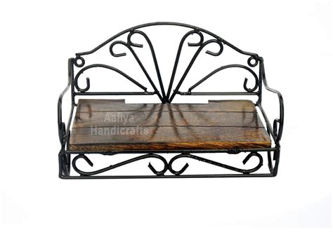 AAFIYA HANDICRAFTS Wooden and Metal Set Top Box Holder & Router Stand ...