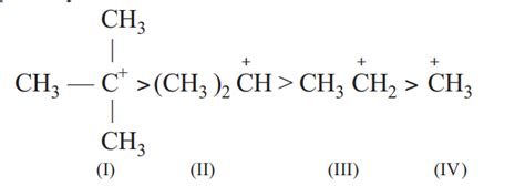 Choose the correct order of stability of carbocation using the concept ...