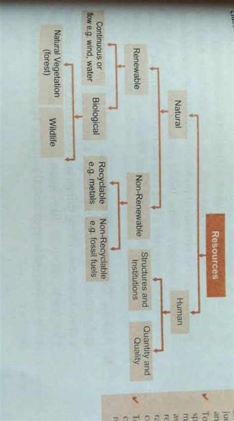 Prepare a web chart showing different types of resources with ...