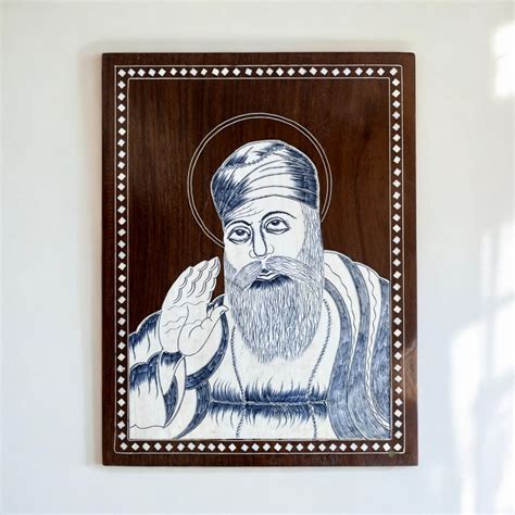 Guru Nanak Dev Ji Wooden Wall Art – Handcrafted Tribute to Waheguru ...