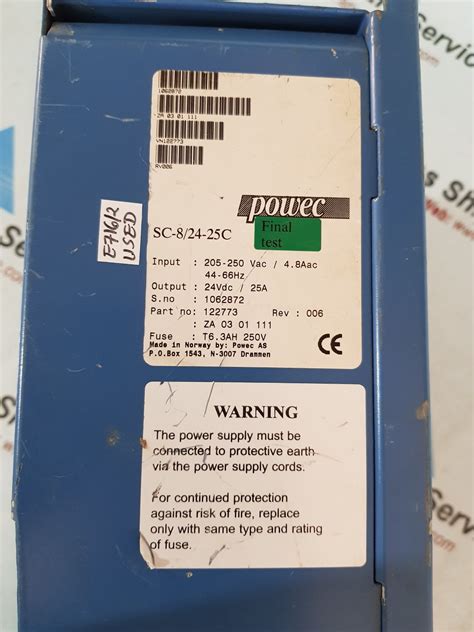 Powec SC-8/24-25C Switch Mode Power Supply – Atlas Shipcare Services