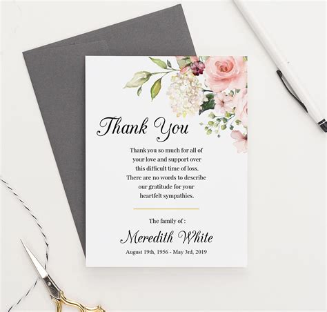 Personalized Funeral Thank You Cards