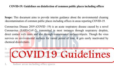 COVID-19: Guidelines on disinfection of common public places including ...
