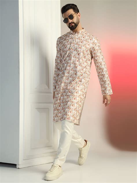 Men Multicolor Digital Print Kurta Trouser Set – Prakatha
