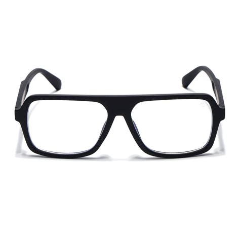 Eyejack Crossline Black Wayfarer Eyeglasses for Men & Women (2904FCL20