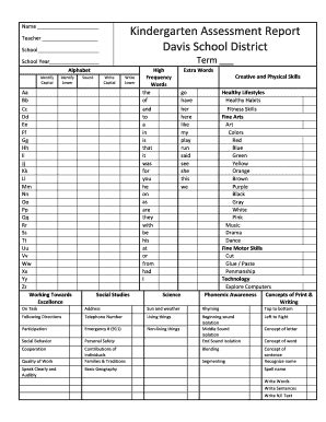 Assessment Form In School | pdfFiller