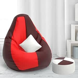 Biggie Bean Bag with Beans Filled XXXXXL Bean Bag with Free Cushion and ...