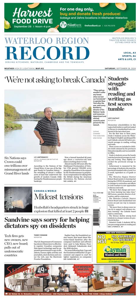 Waterloo Region Record Newspaper Subscription | PressReader