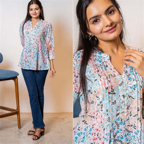 Blue Printed Georgette Top
