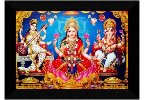 SAF paintings Laxmi Ganesha Saraswati Multi-Effect UV Textured Home ...