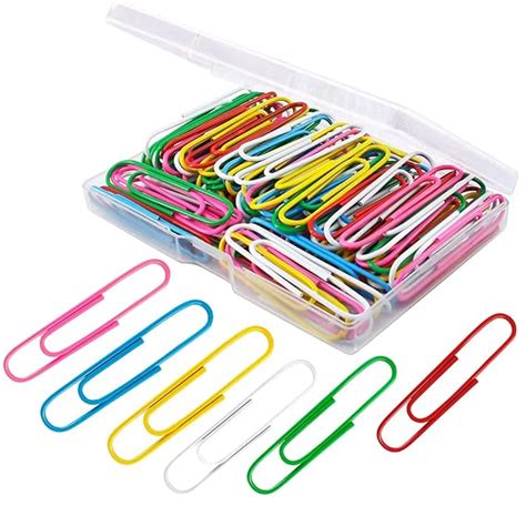 Paper Clips, 100Pcs 2 Inch Large Paperclips Assorted Color | Coated ...