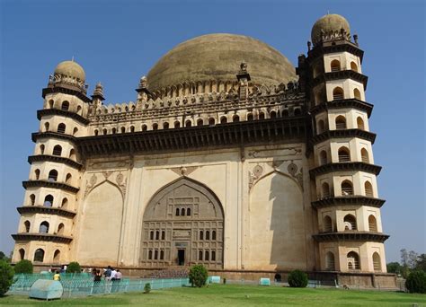 architecture, tomb, landmark, the past, mohammed adil shah, india, nature, Gol Gumbaz, religion ...