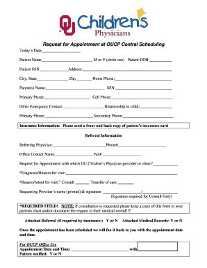 Ou Childrens Referral Form - Fill and Sign Printable Template Online