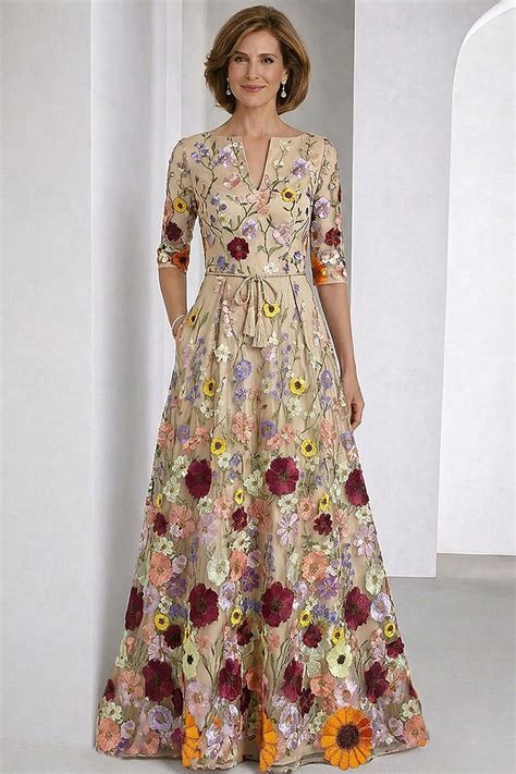 A-Line Floor Length Wedding Guest Dress Evening Gown Mother of the ...