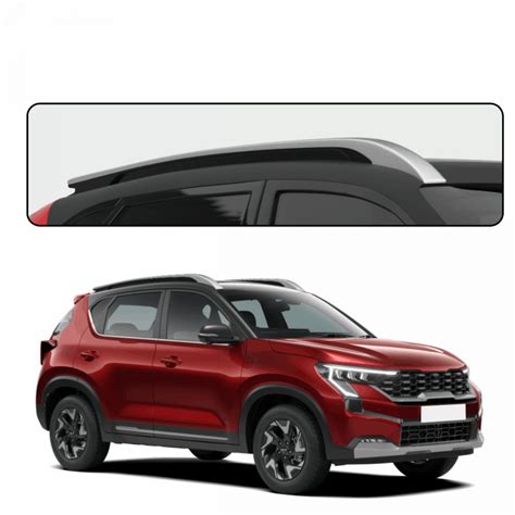 Galio Kia Sonet Roof Rails - Silver and Black