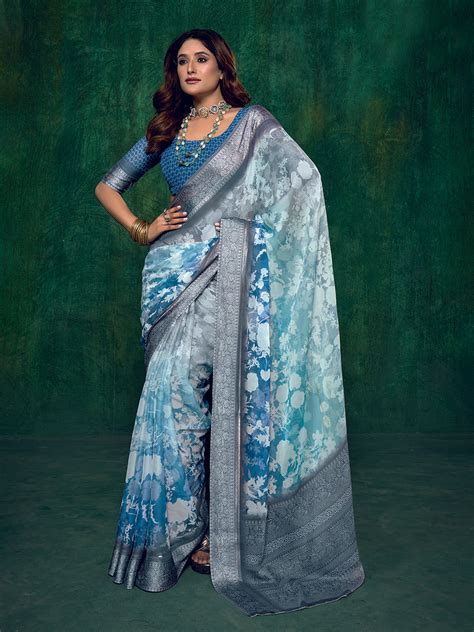 Printed Georgette Saree – mbz.in