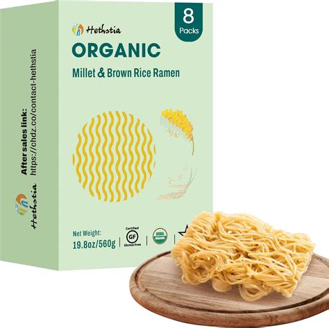 Amazon.com : Hethstia Rice Ramen Organic Brown Rice and Millet Noodles ...