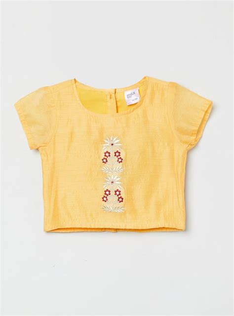 Buy Girls Embroidered Blouse with Lehenga and Dupatta Online at just Rs ...