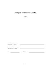 Image result for Interview Guide Question Sample