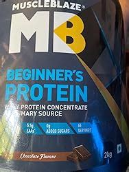 MuscleBlaze Beginner's Whey Protein (Chocolate, 1 kg / 2.2 lb) No Added ...