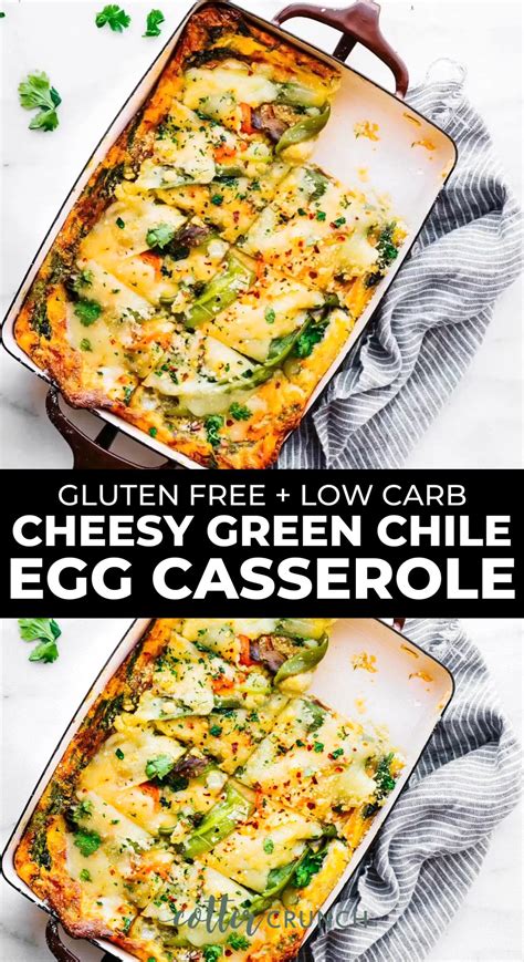 Cheesy Green Chile Egg Casserole — Let's Dish Recipes | Breakfast ...