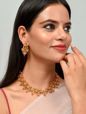Buy Silvermerc Designs Women Gold Toned Gold Plated Choker Necklace ...