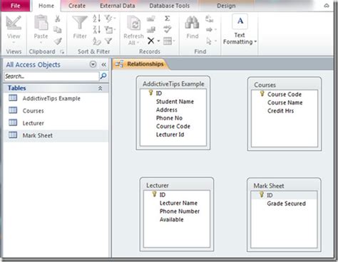 Image result for Access Database Relationships