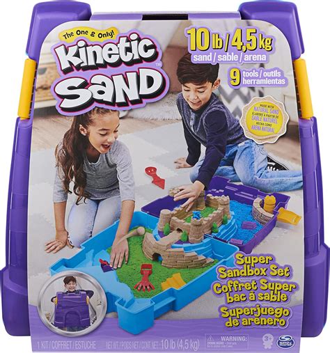 Amazon.com: Kinetic Sand, Super Sandbox Set with 10lbs of Kinetic Sand ...