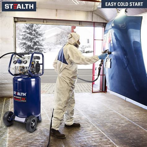 Stealth 20 Gallon Ultra Quiet Air Compressor,1.8 HP Oil-Free Peak 150 ...