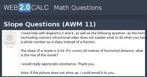 View question - Slope Questions (AWM 11)