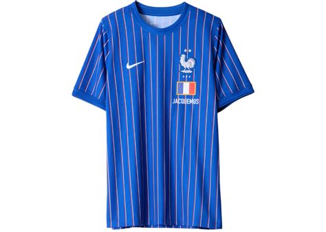 NIKE X JACQUEMUS X FRANCE PRE MATCH JERSEY BLUE STRIPE