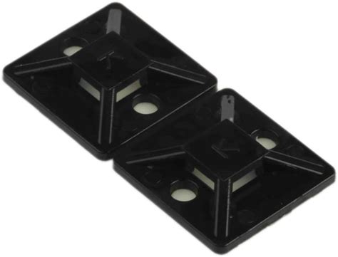 RS PRO | RS PRO Self Adhesive Black Cable Tie Mount 19.5 mm x 19.5mm, 4 ...