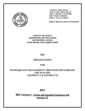 Fillable Online Water qual. mgt. groundwater sampling & analysis ...