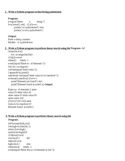 23CS101T PSPP - UNIT 3 & 4 Programs - Write a Python program to find ...