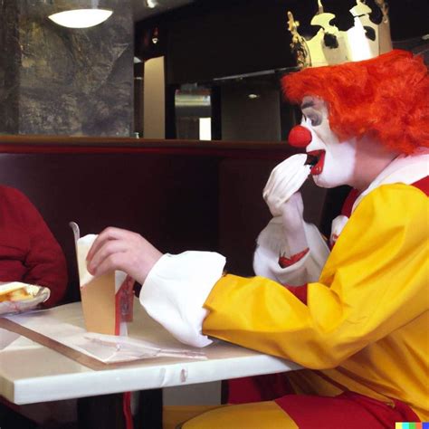 Ronald McDonald eating a whopper at Burger King, surveillance footage ...