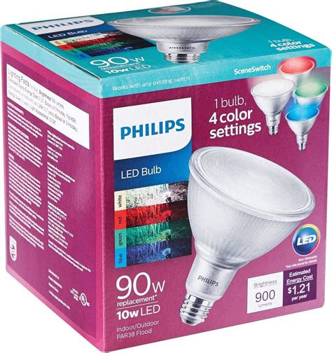 Buy Philips LED Color Changing PAR38 Sceneswitch Light Bulb: 900-Lumens ...