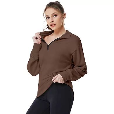 Half Zip Pullover Long Sleeve Women Pullover Sweatshirt Sport Hiking ...